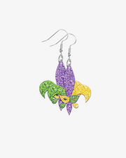 Mini Mardi Gras Acrylic Earrings