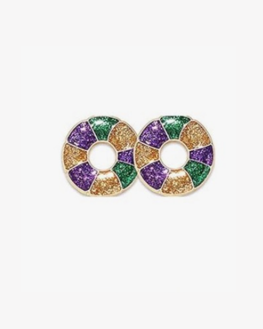 Mini Mardi Gras Acrylic Earrings