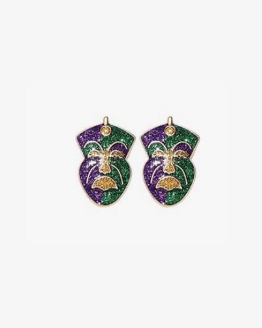 Mini Mardi Gras Acrylic Earrings