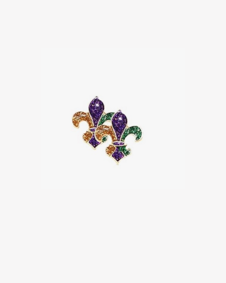 Mini Mardi Gras Acrylic Earrings