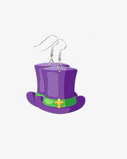 Mini Mardi Gras Acrylic Earrings