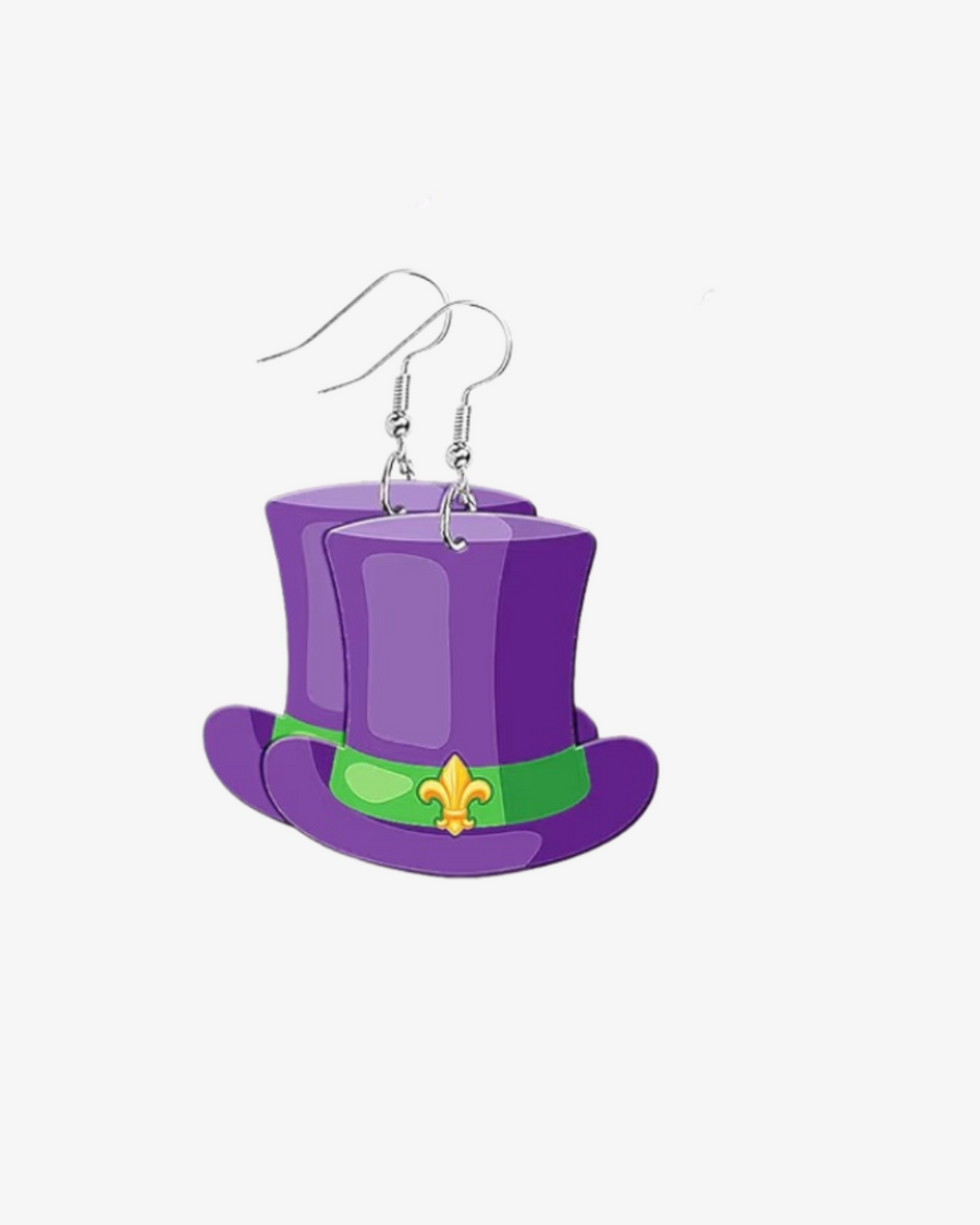 Mini Mardi Gras Acrylic Earrings