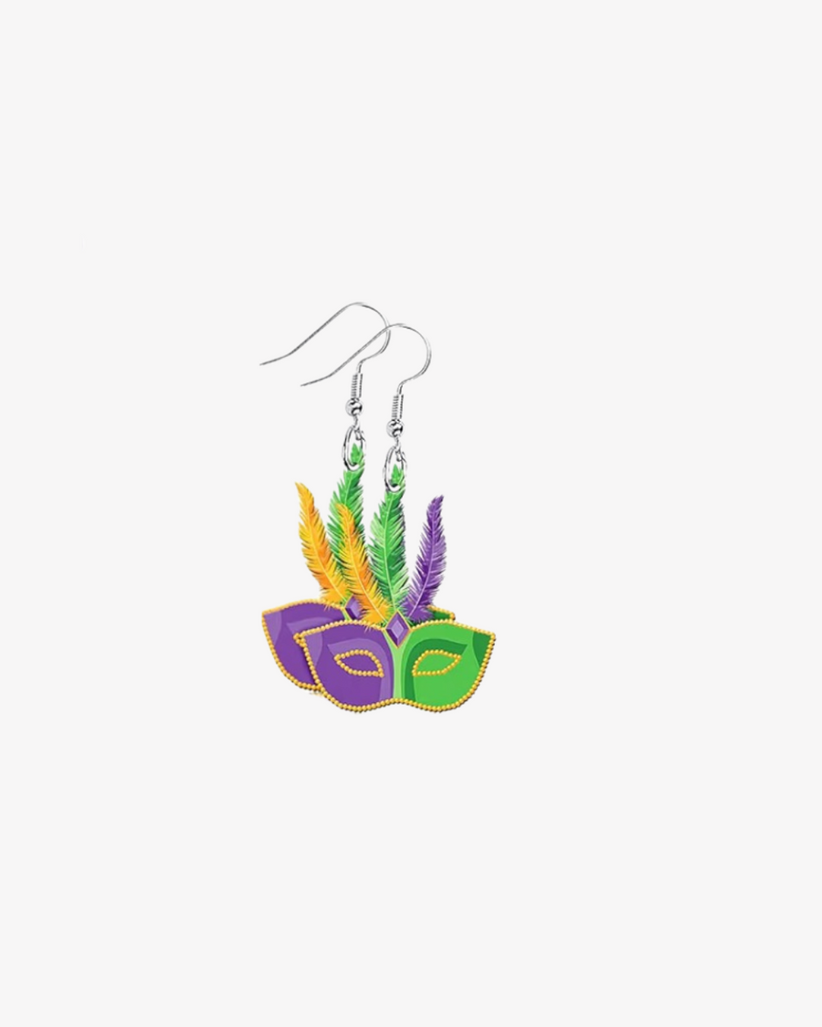 Mini Mardi Gras Acrylic Earrings