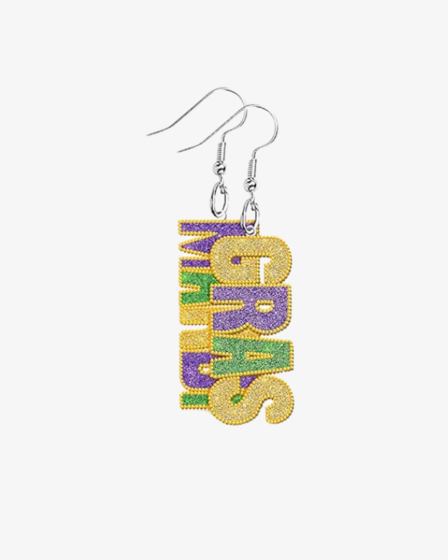 Mini Mardi Gras Acrylic Earrings