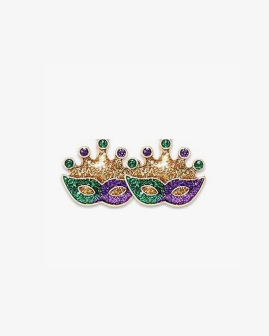 Mini Mardi Gras Acrylic Earrings
