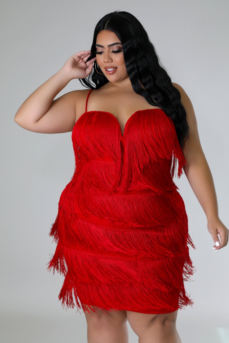 Luxe Spaghetti Strap Fringed Dress