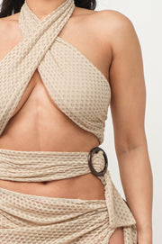 Jada/Svelte Halter Neck Sheath Dress