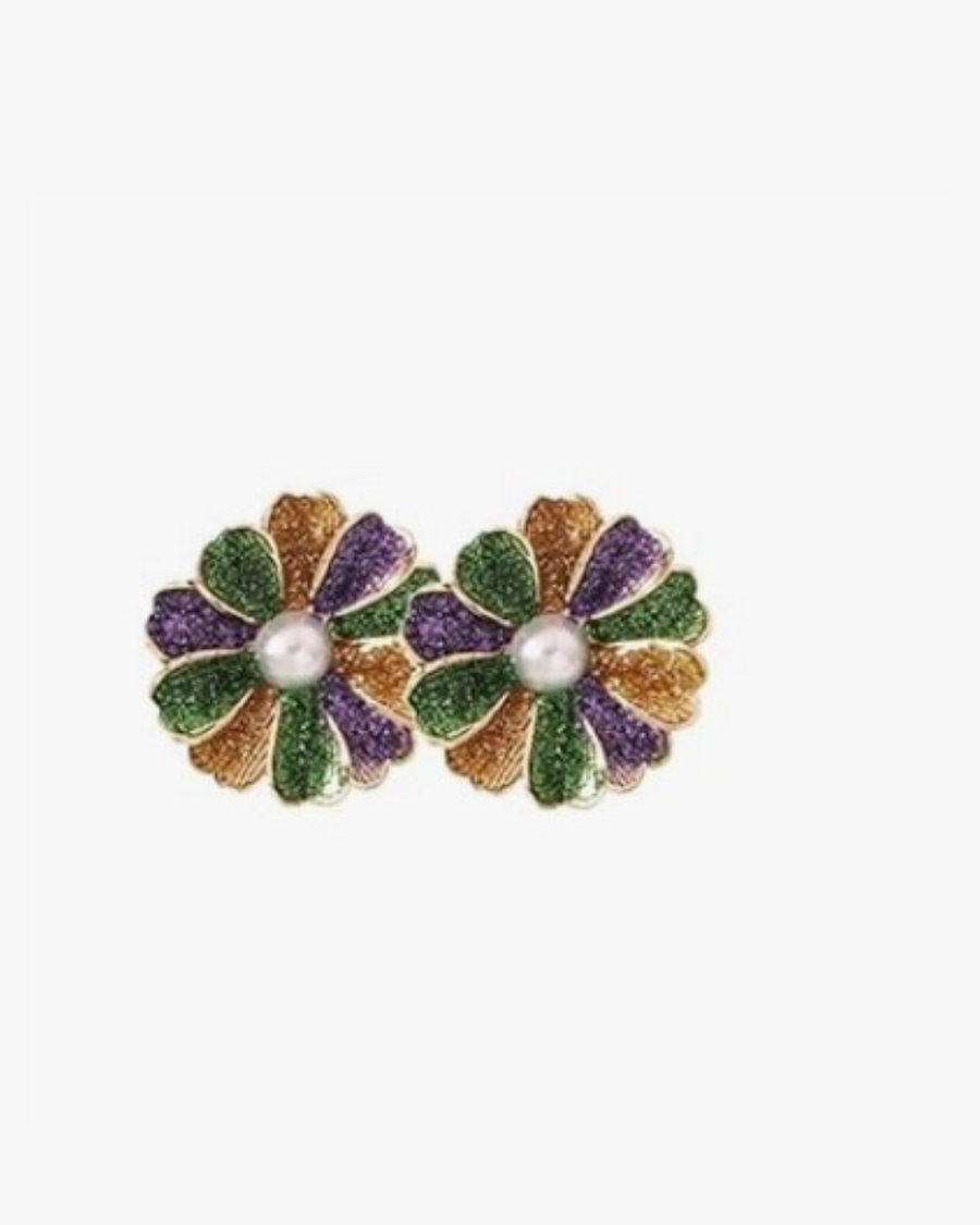 Mini Mardi Gras Acrylic Earrings