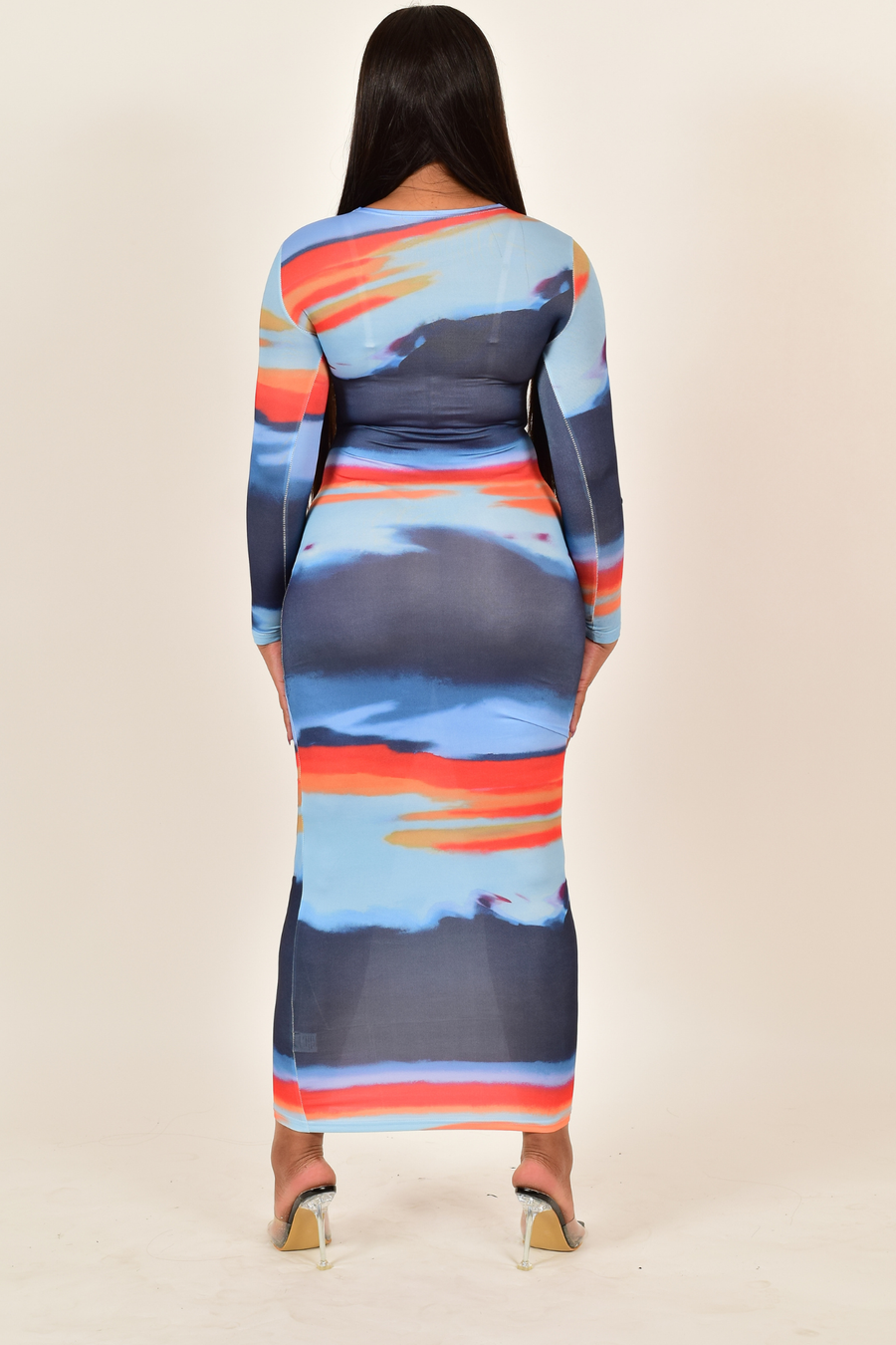 Colorful Print Maxi Dress