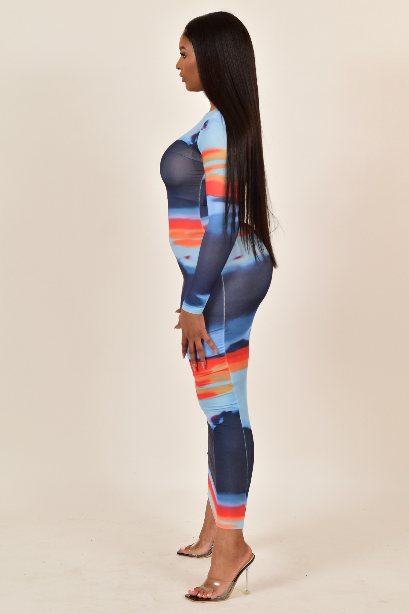 Colorful Print Maxi Dress