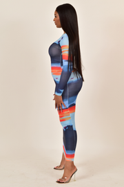 Colorful Print Maxi Dress