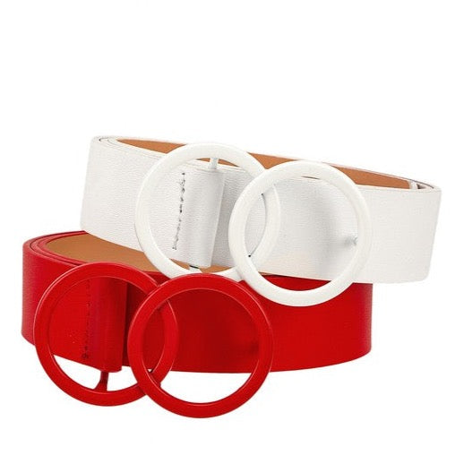 Color Coated Circle Buckle Belt Set