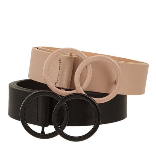 Color Coated Circle Buckle Belt Set