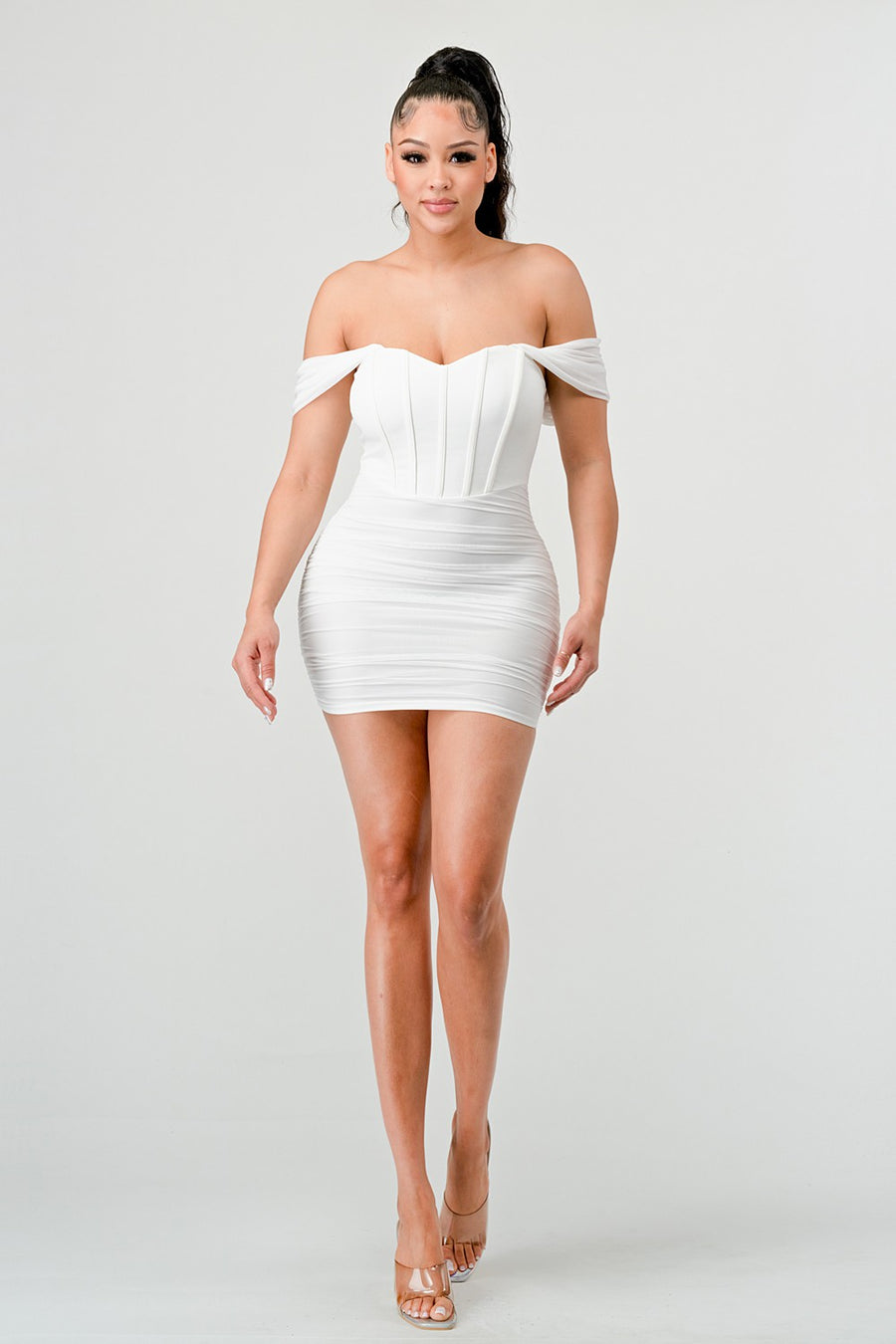 Draped Babe Mini Dress Ivory