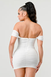 Draped Babe Mini Dress Ivory