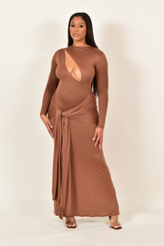 Louester  Double Layer Cutout Maxi Dress