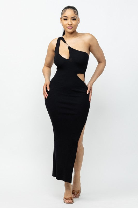 Split One Shoulder Maxi