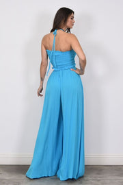 Crinkle Cut Out Tube Jumpsuit
