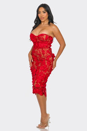 Scarlet Romance Appliqué Dress