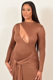 Louester  Double Layer Cutout Maxi Dress