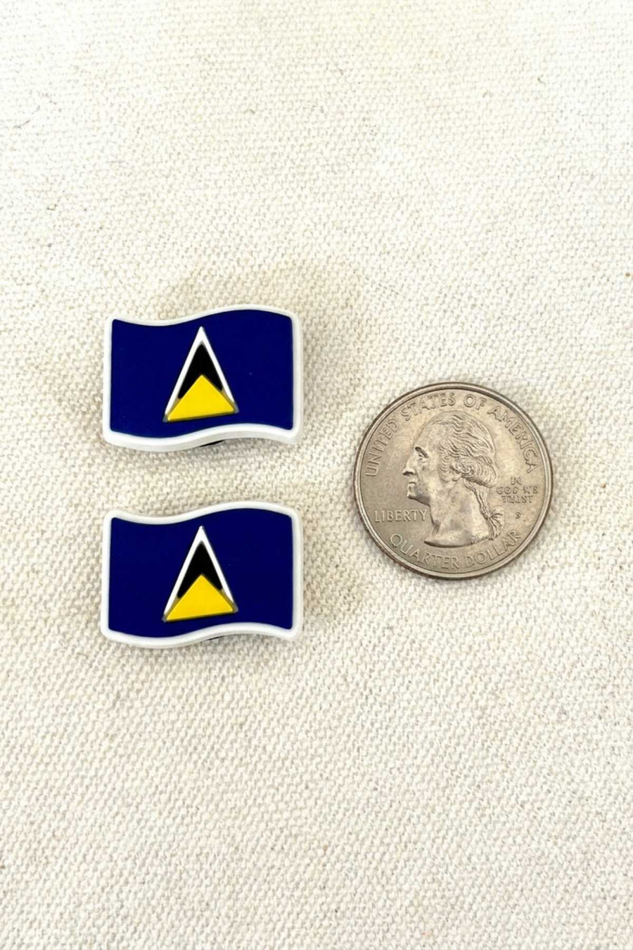 St. Lucia Flag Shoe Charm Set