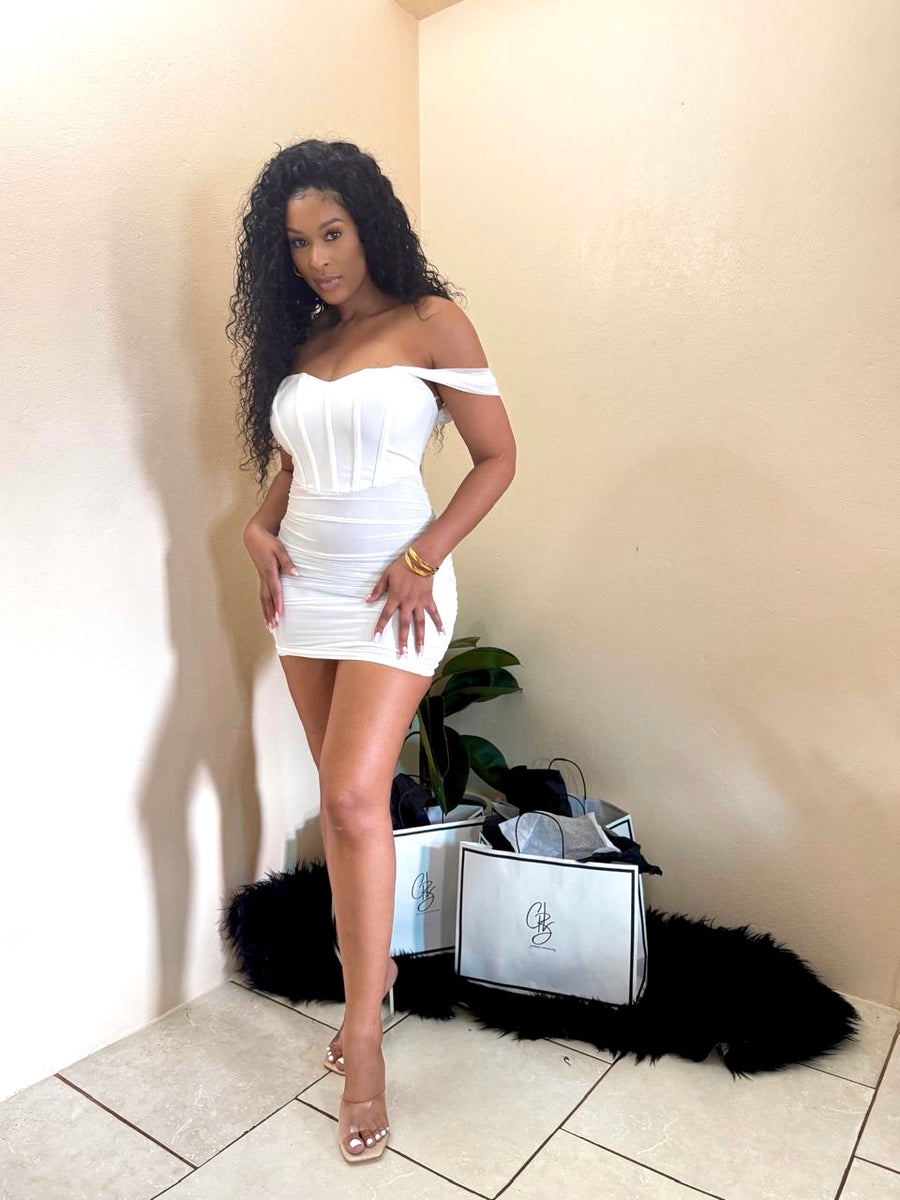 Draped Babe Mini Dress Ivory