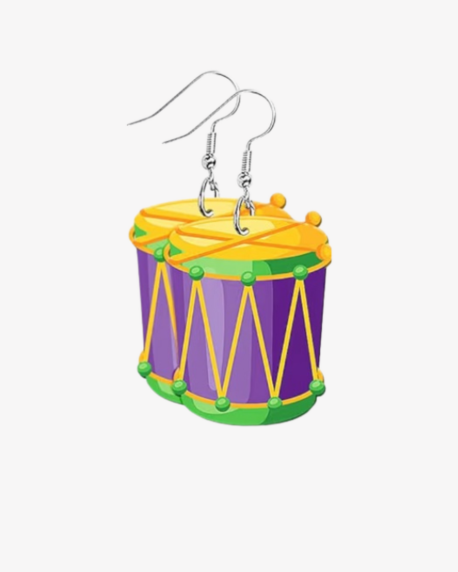 Mini Mardi Gras Acrylic Earrings