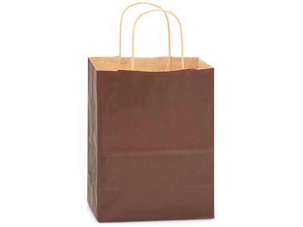 Chocolate Brown Recycled Kraft Bag, Cub 8x4.75x10.5"