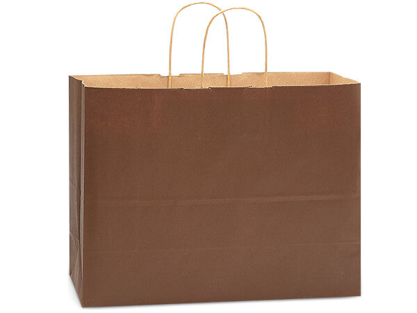 Chocolate Brown Recycled Kraft Bag, Vogue 16x6x12"