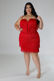 Luxe Spaghetti Strap Fringed Dress
