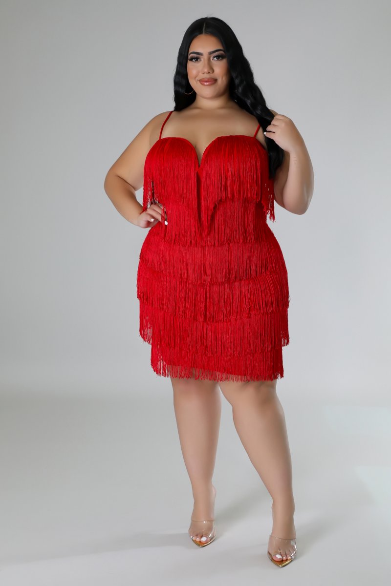 Luxe Spaghetti Strap Fringed Dress