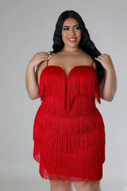 Luxe Spaghetti Strap Fringed Dress