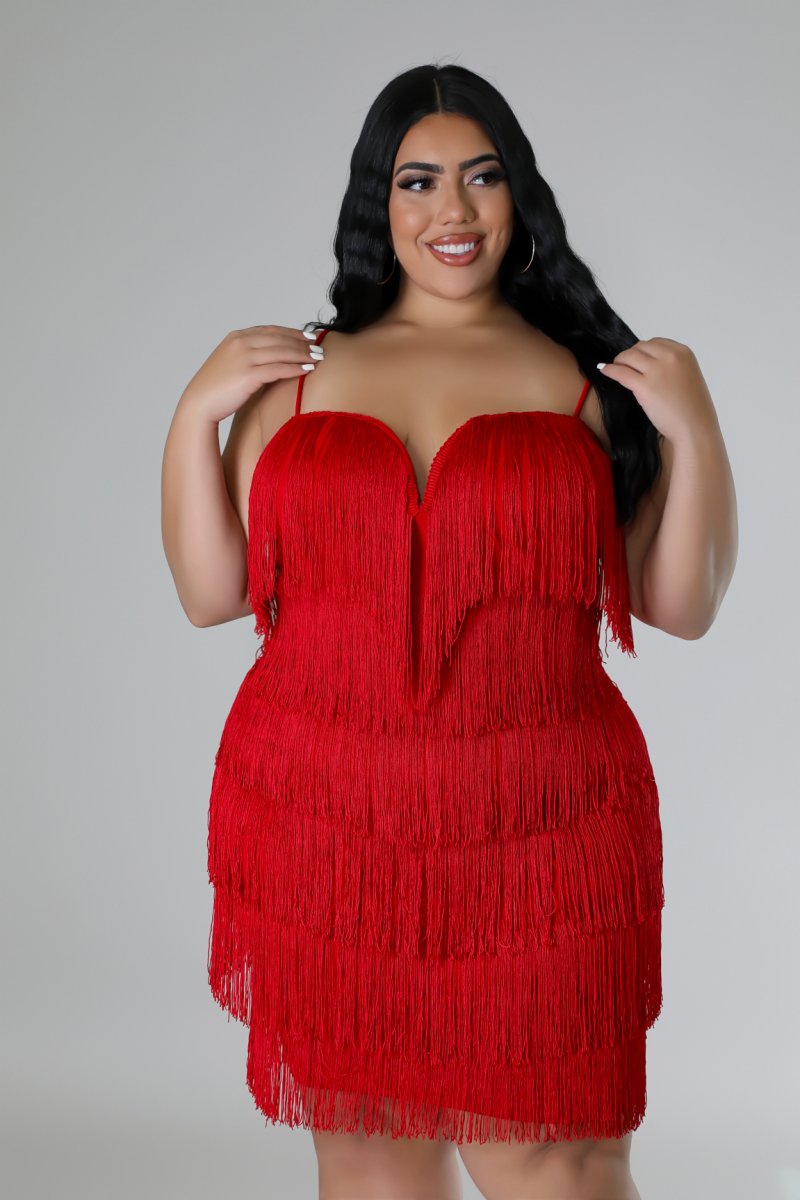 Luxe Spaghetti Strap Fringed Dress