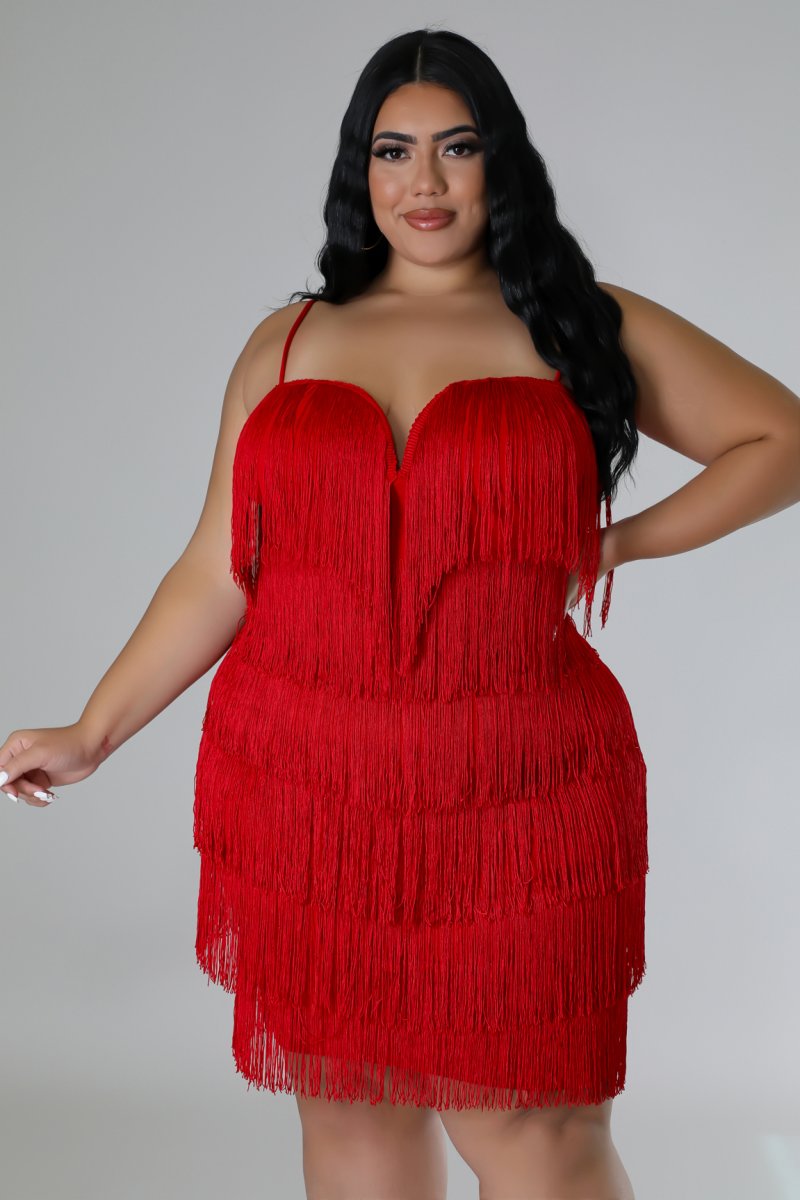 Luxe Spaghetti Strap Fringed Dress