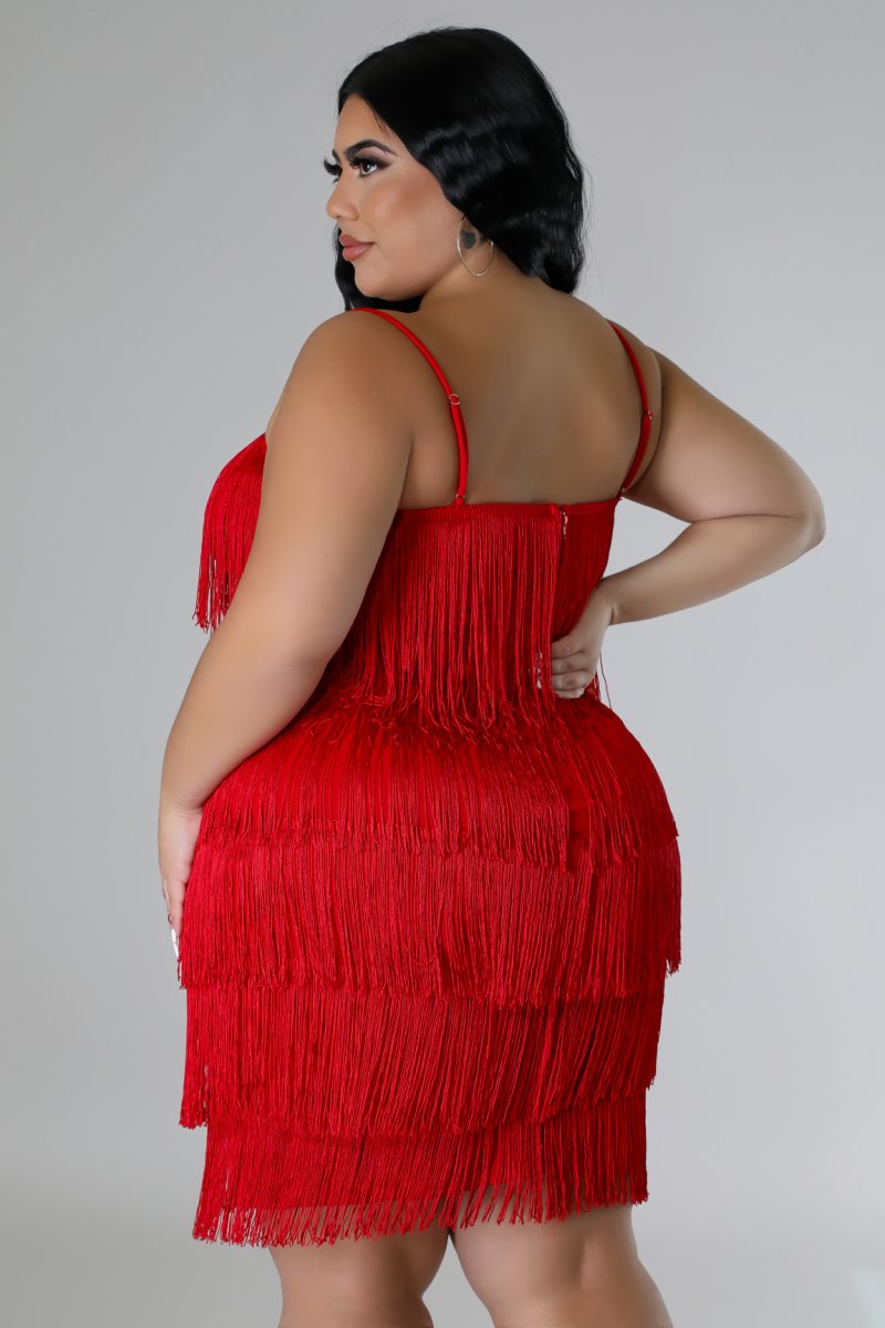 Luxe Spaghetti Strap Fringed Dress