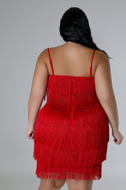 Luxe Spaghetti Strap Fringed Dress