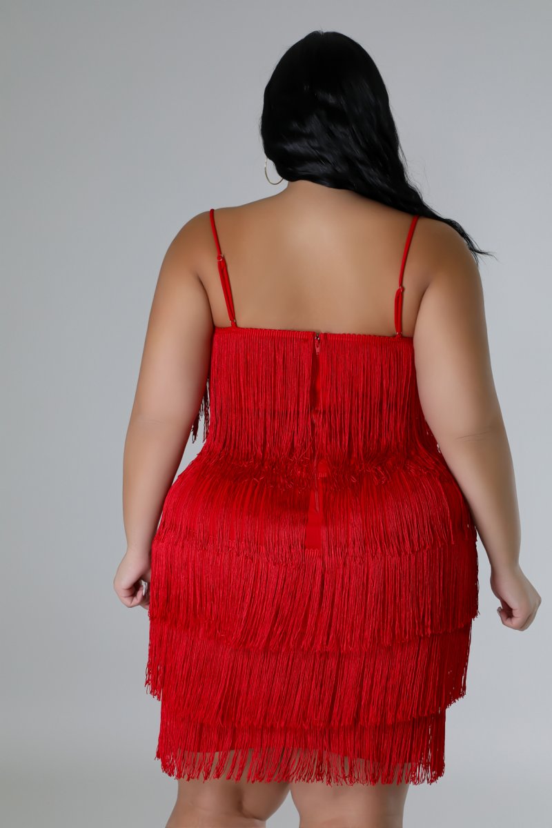 Luxe Spaghetti Strap Fringed Dress