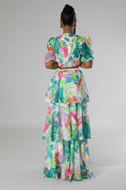 Sweetheart Neckline Ruffle Skirt Set