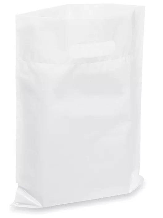 White The Glossy  Handle Bags - 9 x 12"