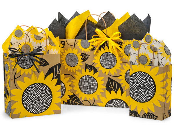 Sunflower Fields Kraft Bags 8x4.75x10.25"