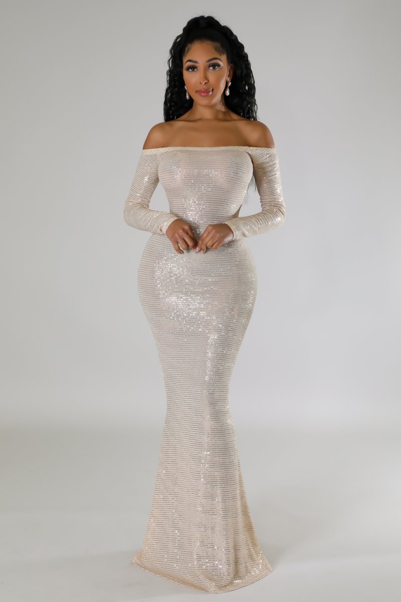 Shimmer Nights Sequin Backless Dress