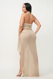 Jada/Svelte Halter Neck Sheath Dress