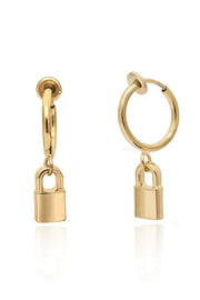 Lock Earrings - Gold