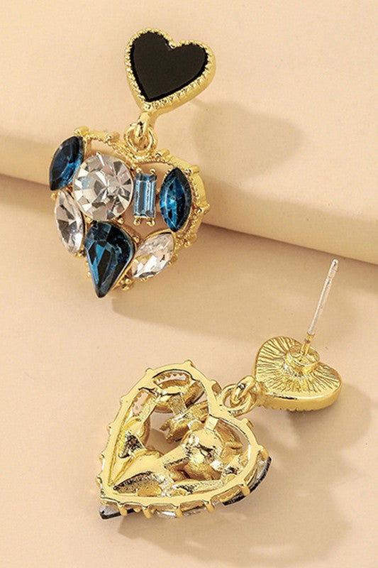 Gem Heart Earrings