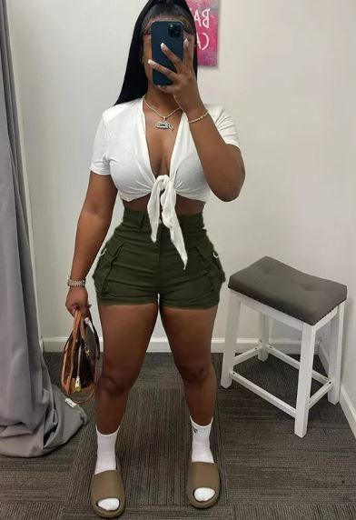 Dem Thighs Shorts - Olive