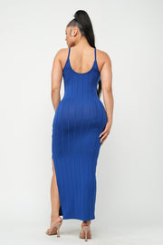 Krishner Side Slit Maxi Dress - Royal