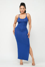 Krishner Side Slit Maxi Dress - Royal