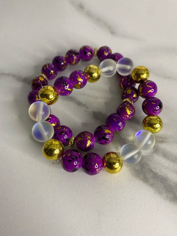 Twinnem Beaded Bracelet - Purple Mix