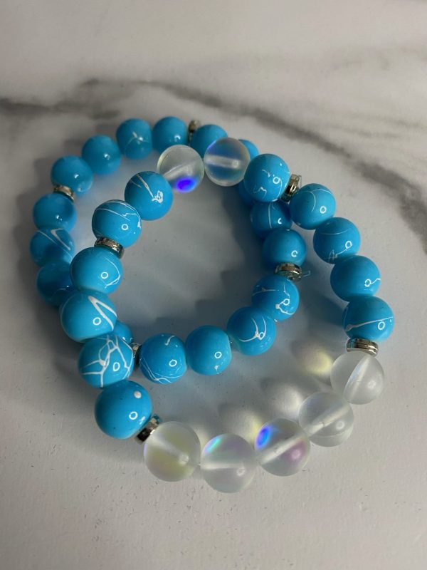 Twinnem Beaded Bracelet - Baby Blue