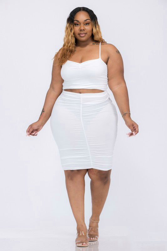 Shanna Crop Skirt Set - White